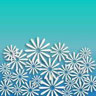white floral pattern with blue background N2