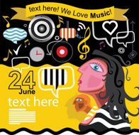 Illustration representing the love for music