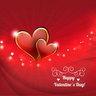 Shiny red hearts background N2