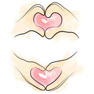 Hands on a Heart Shape