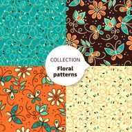 Seamless vector floral pattern set N5
