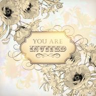 Vector Vintage Floral Invitation Card N2