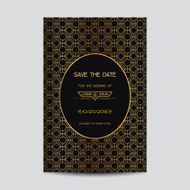 Wedding Invitation Card - Art Deco Vintage Style N11