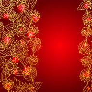 Floral red elegant lace ornament template