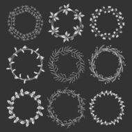 Hand drawn floral wreaths N5