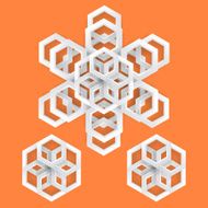 abstract 3D gray hexagon pattern with orange background