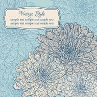 Vintage floral card with chrysanthemum N2