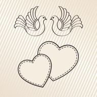 Wedding announcement with doves N2