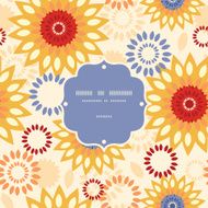 Warm vibrant floral abstract frame seamless pattern background