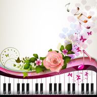 Piano keys with rose