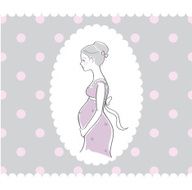 Background with hand drawn pregnant woman