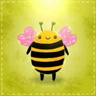 Valentines day greeting card with bee