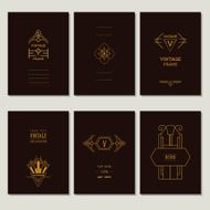 Set of Art Deco Cards and Vintage Frames