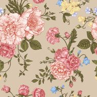 Seamless floral pattern with colorful flowers N4