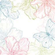 Card with butterfly flowers N3