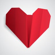 Big red origami heart