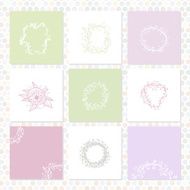 set of square cards Sketch frames hand-drawn Vector