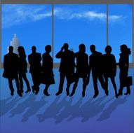 Vector silhouettes of various people N3
