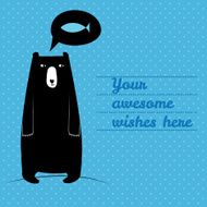 Concept greeting card with cute bear Inventation N2