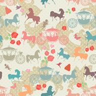 seamless texture horses with carriage N4