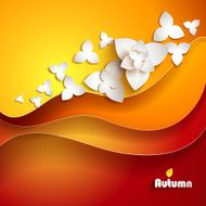 Abstract paper flowers Autumn background N3