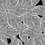 abstract black and white lace - monochrome seamless pattern N2