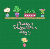Cute Valentine's day card Smiling flowers