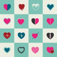 Heart Icons Set abstract color idea