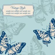 Vintage card with butterflies N5