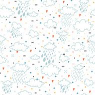 Cartoon seamless pattern with clouds