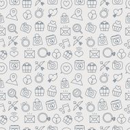 valentine's day line icon pattern set N16