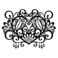 Vector Deco Floral Heart N4