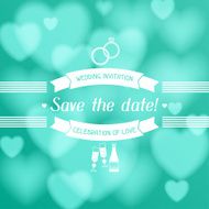 Wedding invitation card in retro style N3