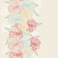 Abstract vintage seamless flower pattern with orchid N2