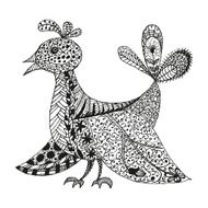 Vintage fantasy stylized bird N2