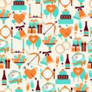 Seamless wedding pattern in retro style N4