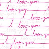 Vector seamless love pattern with letters on paper page