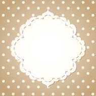 Polka dot background with textile label