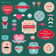 Valentine&#039;s Day Badges Icons Set