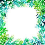Spring watercolor floral frame