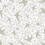 pattern with swallow and flower