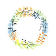 hand drawn floral wreath N11