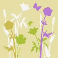 Silhouettes of flowers and grass N27