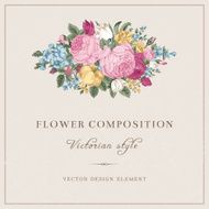 Vector vintage wedding postcard in Victorian style N3