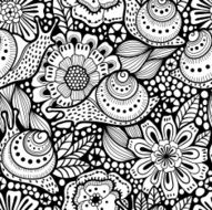 Abstract seamless floral pattern with snails N2