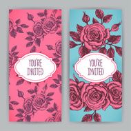 two beautiful card with roses