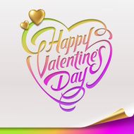 Valentines Day greeting sign - vector illustration