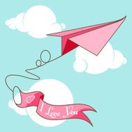 I Love You origami airplane