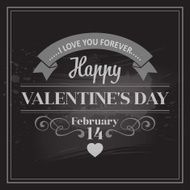 Typography Valentine&#039;s Day cards Caption chalk on a blackboard N14