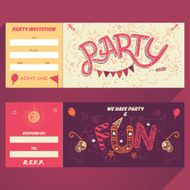 Party hand-lettering invitation ticket N2